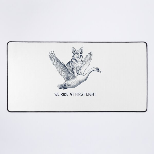 Item preview, We Ride at First Light Funny Pembroke Welsh Corgi Mute Swan Dog Lover designed and sold by DoodleTortle.
