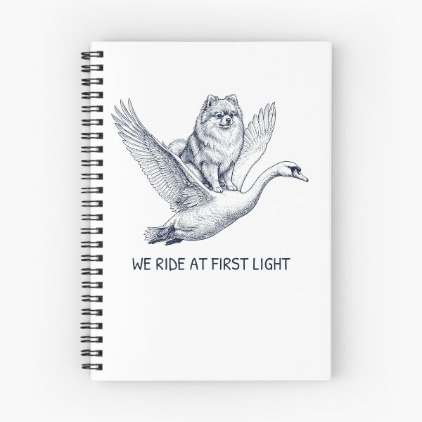Item preview, We Ride at First Light Funny Pomeranian Mute Swan Dog Lover designed and sold by DoodleTortle.