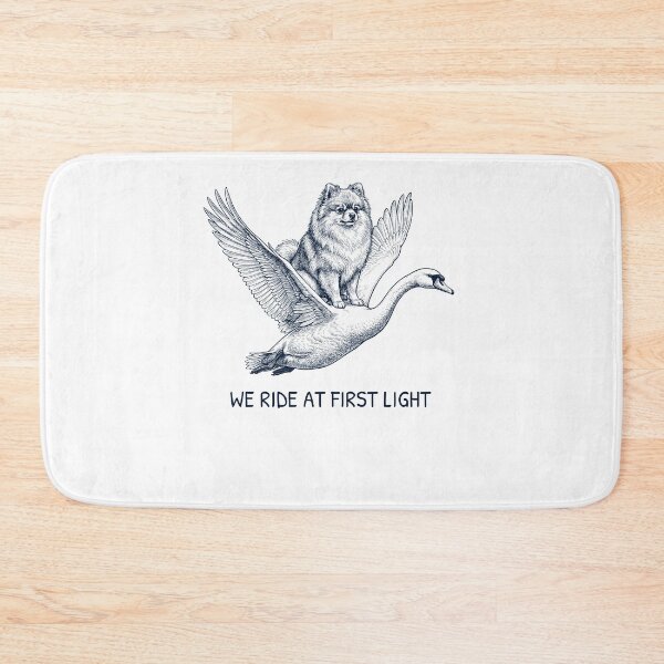 Item preview, We Ride at First Light Funny Pomeranian Mute Swan Dog Lover designed and sold by DoodleTortle.