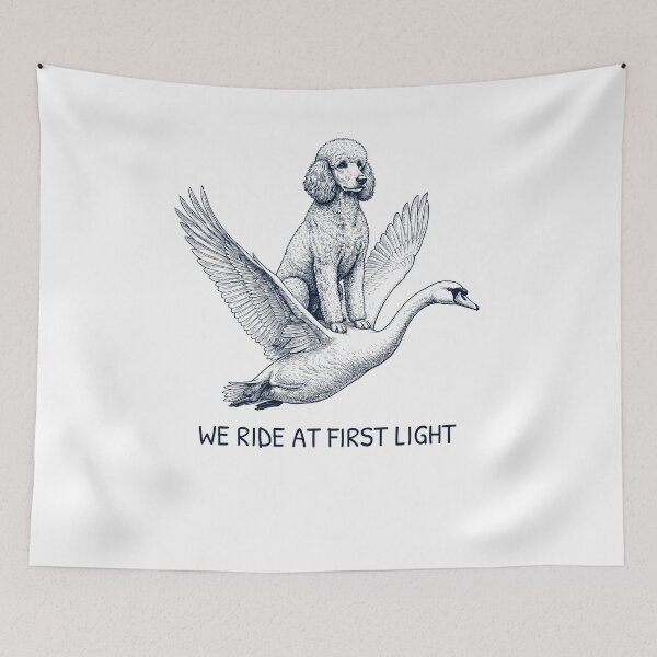 Item preview, We Ride at First Light Funny Poodle Mute Swan Dog Lover designed and sold by DoodleTortle.