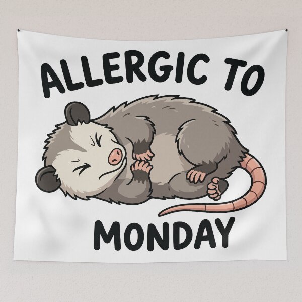 Item preview, Allergic To Mondays Playing Dead Opossum designed and sold by Petzzz.