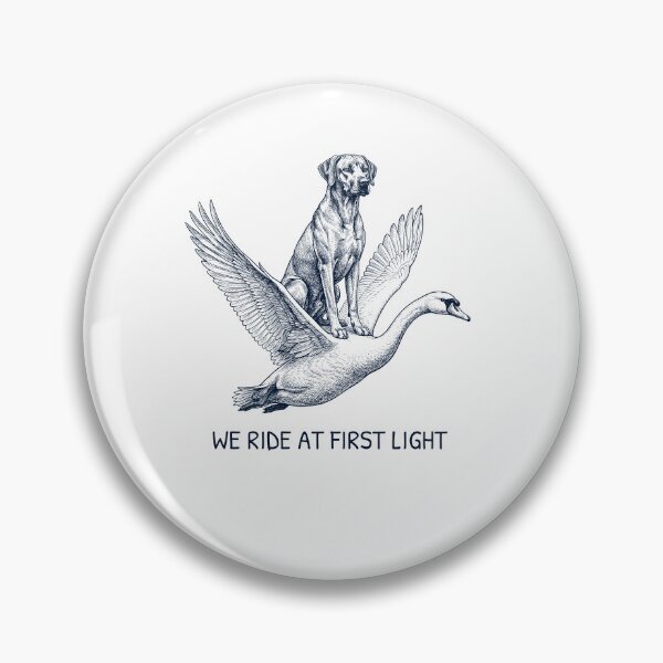 Item preview, We Ride at First Light Funny Rhodesian Ridgeback Mute Swan Dog Lover designed and sold by DoodleTortle.