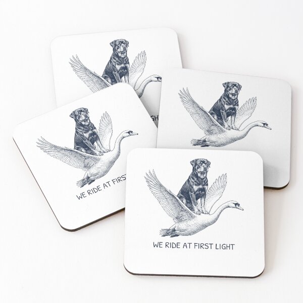 Item preview, We Ride at First Light Funny Rottweiler Mute Swan Dog Lover designed and sold by DoodleTortle.