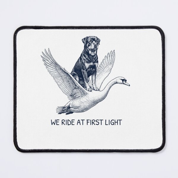 Item preview, We Ride at First Light Funny Rottweiler Mute Swan Dog Lover designed and sold by DoodleTortle.