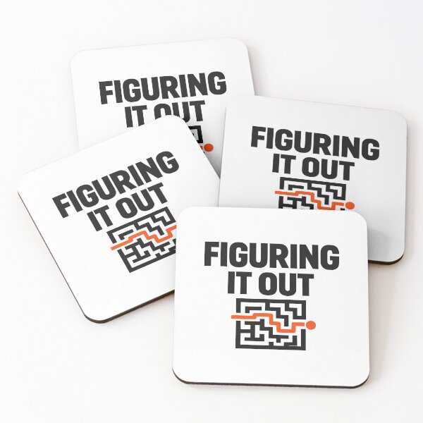 Item preview, Figuring It Out Minimalist Maze With Orange Path designed and sold by FunFitLife Studio.