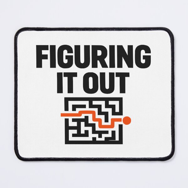 Item preview, Figuring It Out Minimalist Maze With Orange Path designed and sold by FunFitLife Studio.