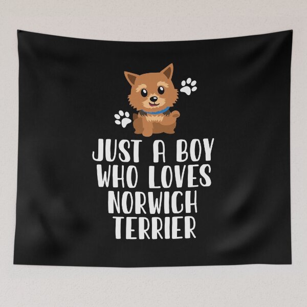Item preview, Just A Boy Who Loves Norwich Terrier designed and sold by CosmoKitsch.