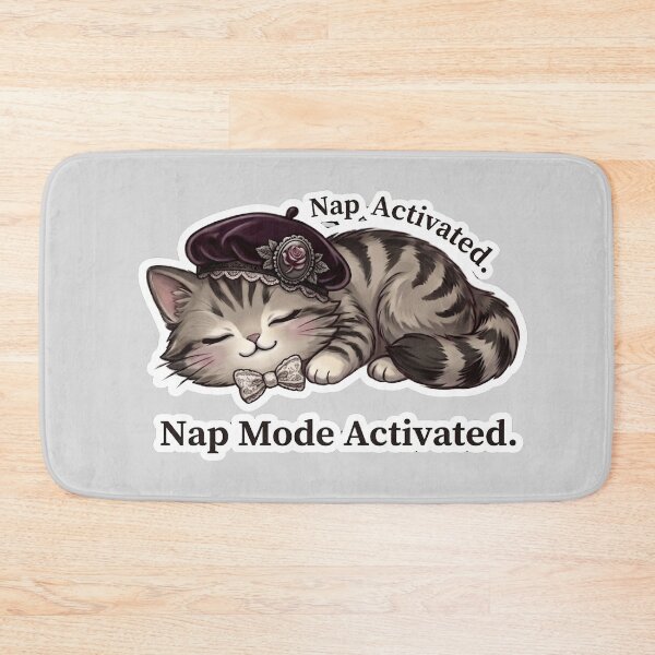 Item preview,  Nap Mode Activated Cute Sleeping Cat designed and sold by Serene Whiskers.