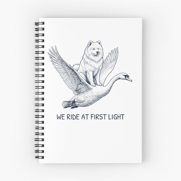 Item preview, We Ride at First Light Funny Samoyed Mute Swan Dog Lover designed and sold by DoodleTortle.