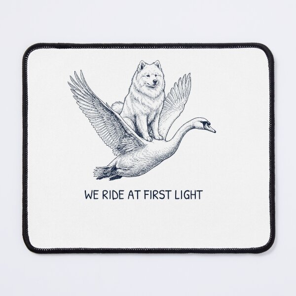 Item preview, We Ride at First Light Funny Samoyed Mute Swan Dog Lover designed and sold by DoodleTortle.