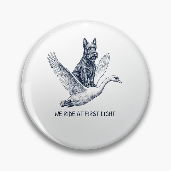 Item preview, We Ride at First Light Funny Scottish Terrier Mute Swan Dog Lover designed and sold by DoodleTortle.