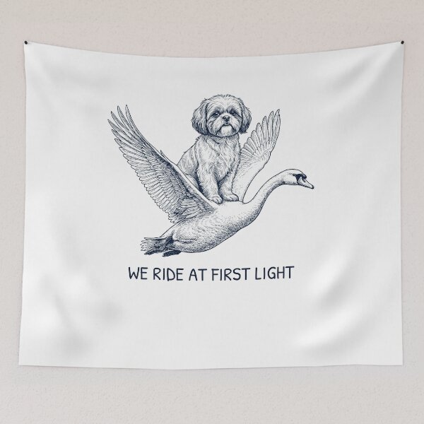 Item preview, We Ride at First Light Funny Shih Tzu Mute Swan Dog Lover designed and sold by DoodleTortle.