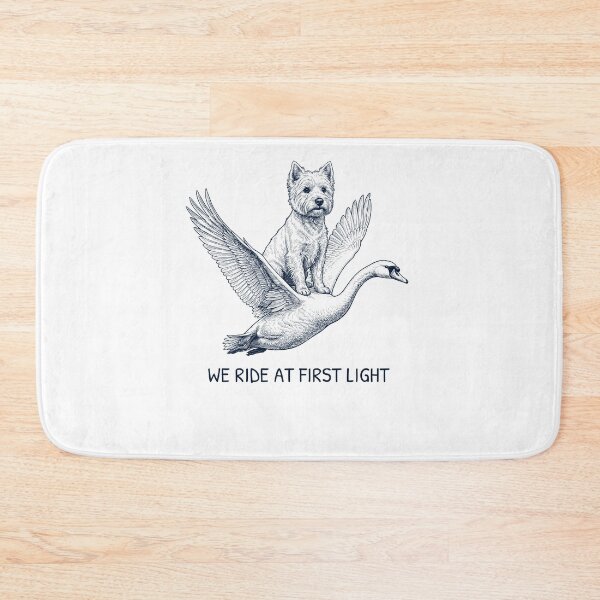 Item preview, We Ride at First Light Funny West Highland White Terrier Mute Swan Dog Lover designed and sold by DoodleTortle.