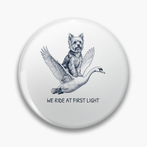 Item preview, We Ride at First Light Funny Yorkshire Terrier Mute Swan Dog Lover designed and sold by DoodleTortle.
