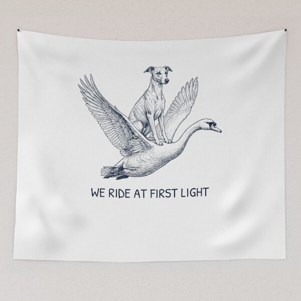 Item preview, We Ride at First Light Funny Whippet Mute Swan Dog Lover designed and sold by DoodleTortle.