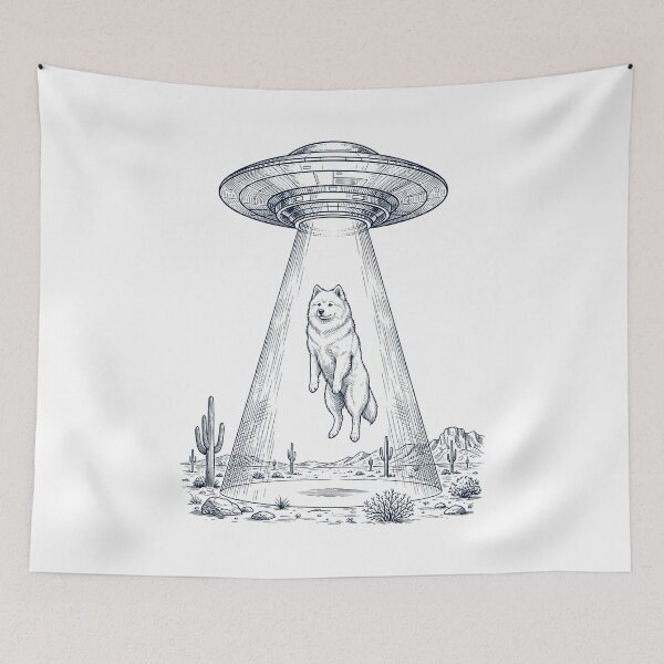 Item preview, Vintage Samoyed UFO Alien Western Dog Mom Dad Lover designed and sold by TerryConnells.