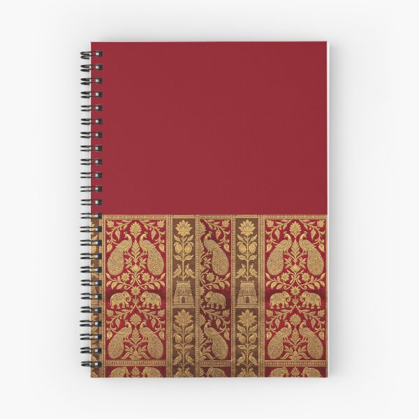 Item preview, Indian Kanjeevaram Silk Saree Print illustration - Red & Gold Zari Border designed and sold by Drishya-Designs.