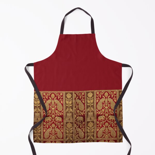 Item preview, Indian Kanjeevaram Silk Saree Print illustration - Red & Gold Zari Border designed and sold by Drishya-Designs.