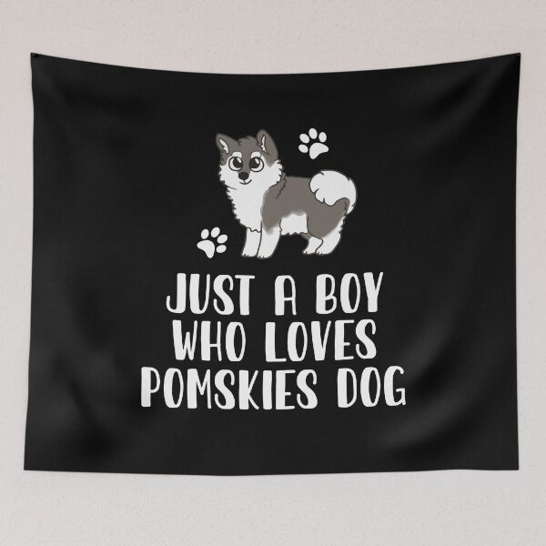 Item preview, Just A Boy Who Loves Pomskies Dog designed and sold by CosmoKitsch.