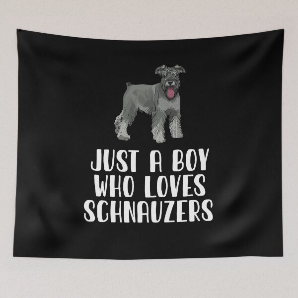 Item preview, Un chico que adora a los schnauzers designed and sold by CosmoKitsch.