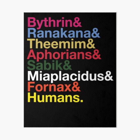 Intergalactic Species Names Art Board Print