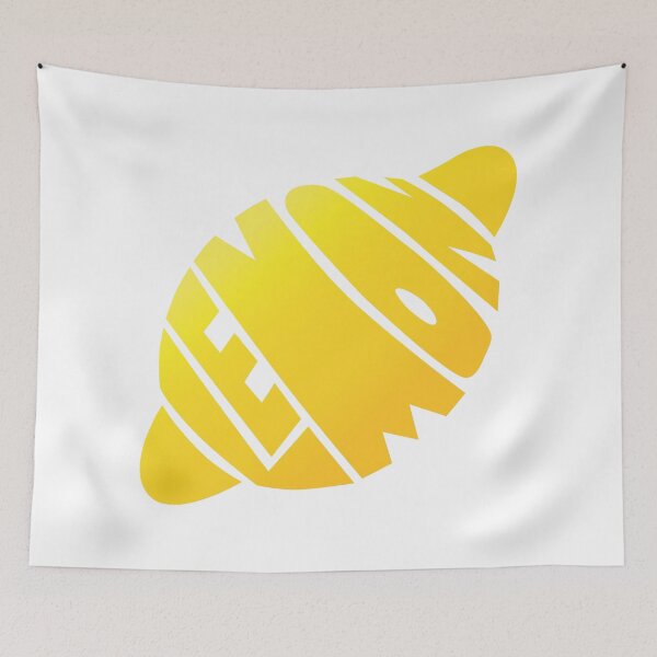 Item preview, Lemon Calligram Yellow Typography Silhouette designed and sold by shpolka.