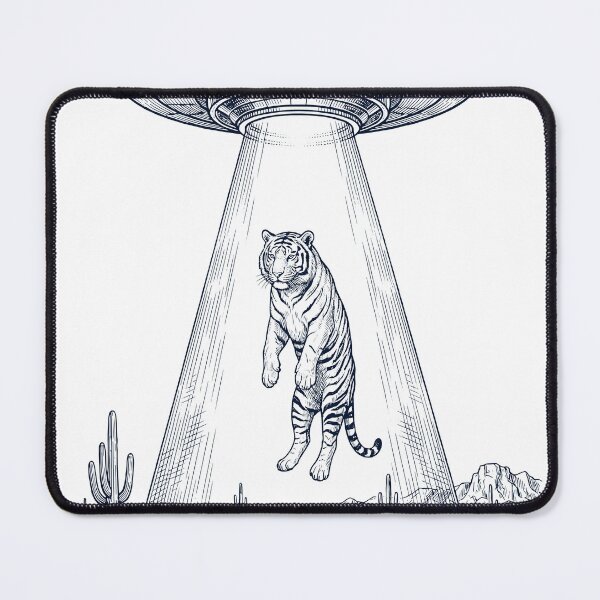 Item preview, Vintage Tiger UFO Alien Western Animal Lover designed and sold by TerryConnells.