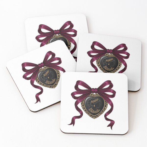 Item preview, Black Ribbon Cameo Heart designed and sold by IllumeInk.
