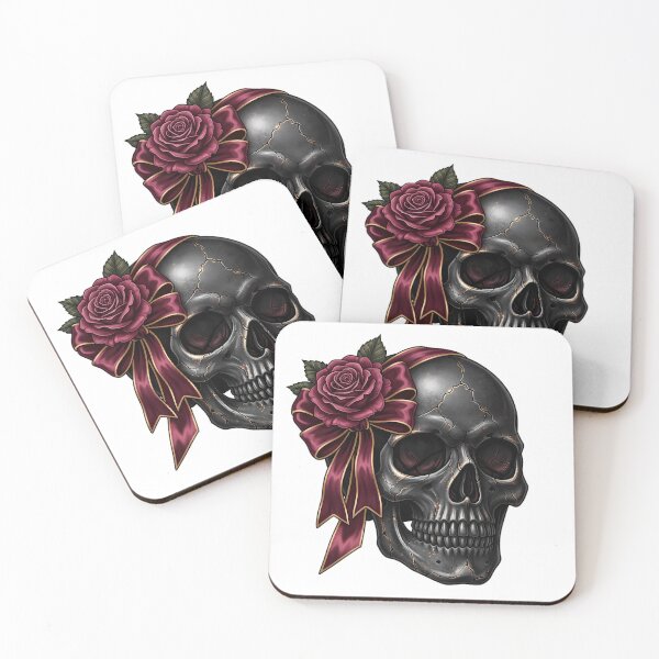 Item preview, Velvet Bow Skull Rose designed and sold by IllumeInk.