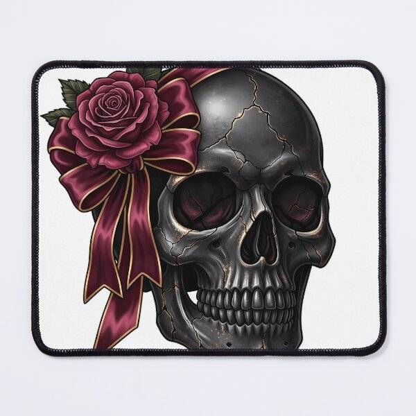 Item preview, Velvet Bow Skull Rose designed and sold by IllumeInk.