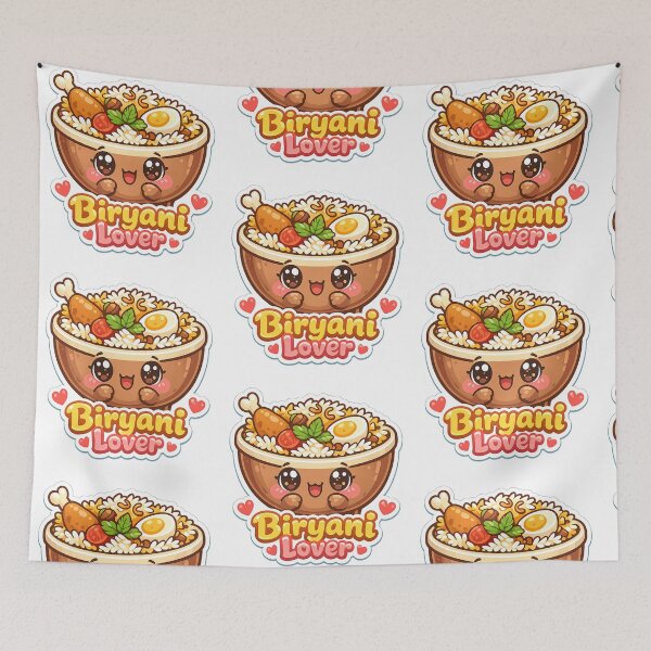 Item preview, Cute Kawaii Biryani Lover– Indian Food Cartoon Design for Foodies designed and sold by Globalcitytees.