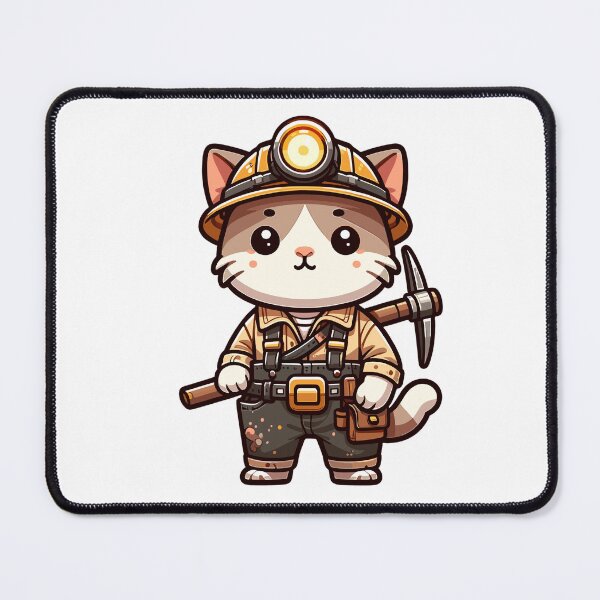 Item preview, Cute Miner Cat Hard Work Gift for Workers designed and sold by CyfroweMysli.