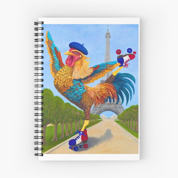 Item preview, L'Arabesque - Roller Skating Gallic Rooster, Paris designed and sold by birdsofthequads.