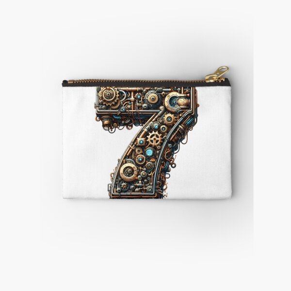 Item preview, Cyberpunk Mechanical Number 7 Steampunk Art designed and sold by AlanyaArtX.