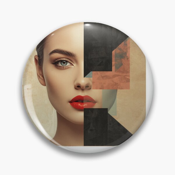 Item preview, Modern Artistic Face Collage Sticker | Geometric Portrait Art designed and sold by StickifyZone69.