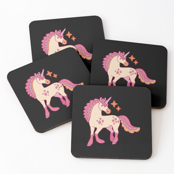Item preview, Pink Unicorn in black designed and sold by Erika Vaigel Creations.