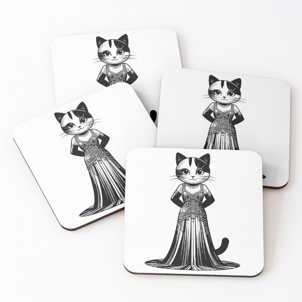 Item preview, Vintage 1920s Flapper Cat Art Deco Style Design designed and sold by CyfroweMysli.