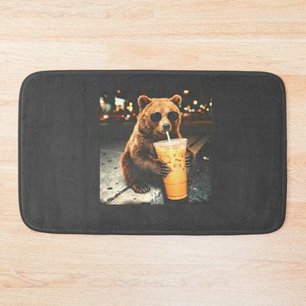 Item preview, Grizzly Bear Sipping Iced Coffee in Sunglasses designed and sold by Abibless1998.