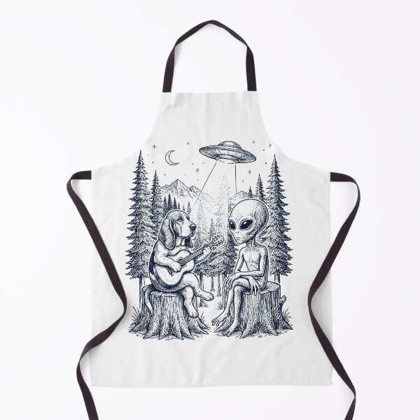 Item preview, Vintage Basset Hound Playing Guitar With Alien And UFO Dog Lover designed and sold by DoodleTortle.