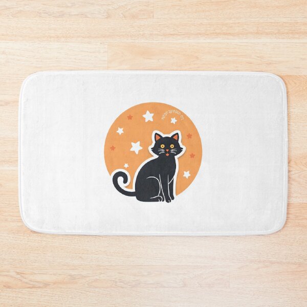 Item preview, Cute Black Cat Under Orange Moon Mood ‘Lunatic Mode On’ Quote designed and sold by lunadesignsmoon.