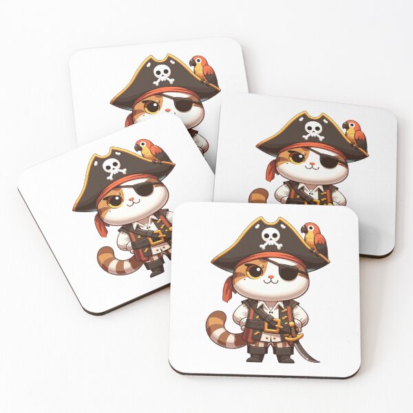 Item preview, Cute Pirate Cat Adventure Gift for Fantasy Lovers designed and sold by CyfroweMysli.