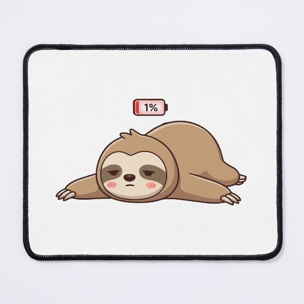 Item preview, Low Battery 1 Percent Lazy Sloth designed and sold by Petzzz.