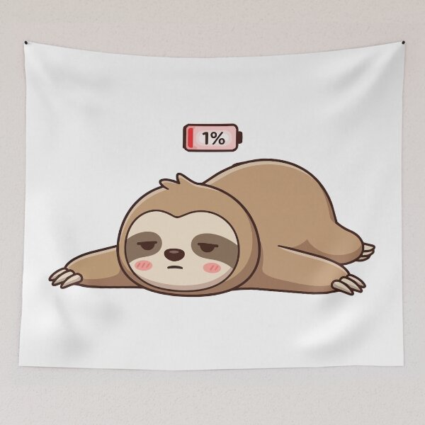 Item preview, Low Battery 1 Percent Lazy Sloth designed and sold by Petzzz.