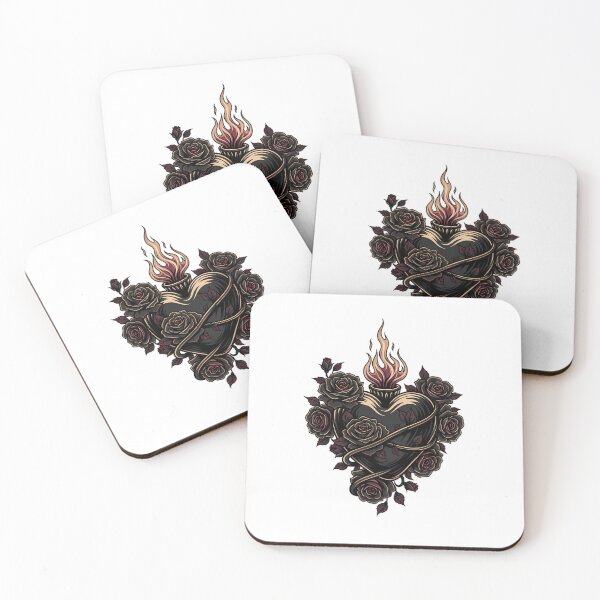 Item preview, Sacred Heart Black Roses designed and sold by IllumeInk.