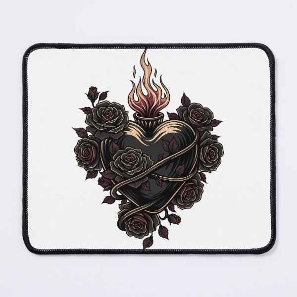 Item preview, Sacred Heart Black Roses designed and sold by IllumeInk.