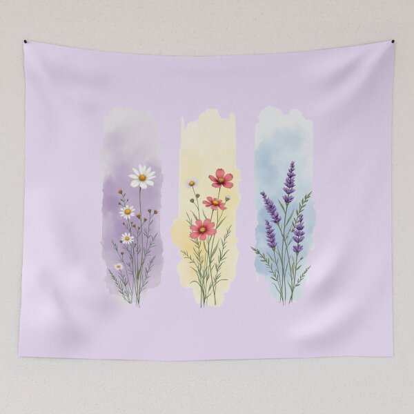 Item preview, Vertical Bloom Panels: Colorful Botanical Watercolor Art designed and sold by PriyaMagic.
