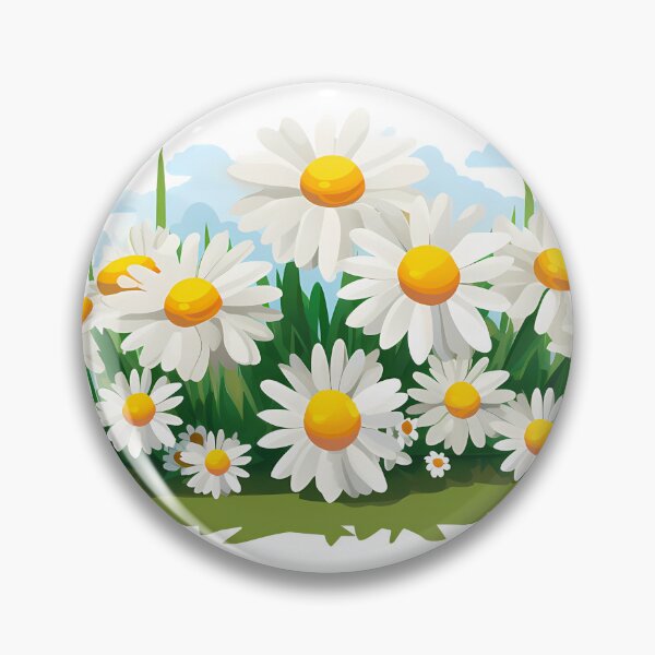 Item preview, White Daisy Field with Yellow Centers and Blue Sky - Cheerful Spring Floral Art Print designed and sold by DesignArtist.ia.