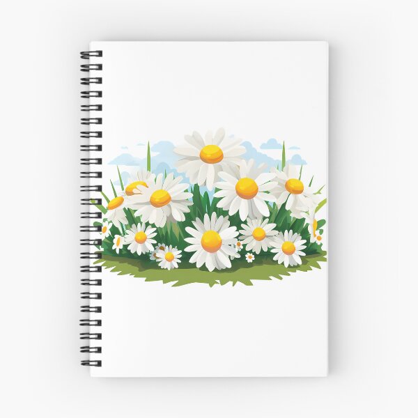 Item preview, White Daisy Field with Yellow Centers and Blue Sky - Cheerful Spring Floral Art Print designed and sold by DesignArtist.ia.