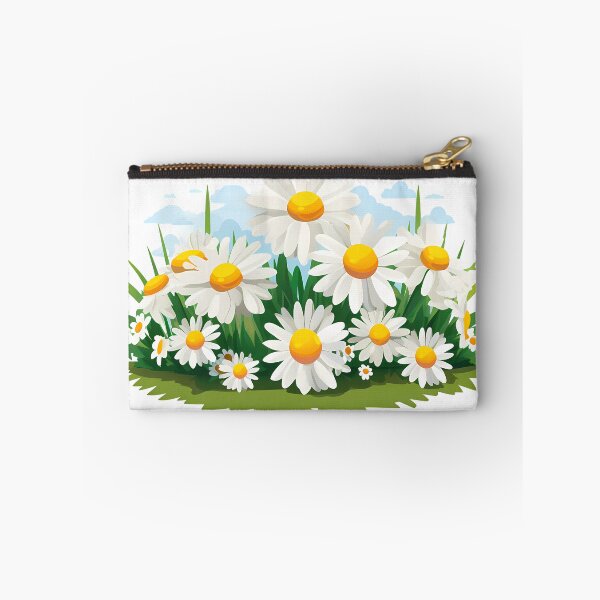 Item preview, White Daisy Field with Yellow Centers and Blue Sky - Cheerful Spring Floral Art Print designed and sold by DesignArtist.ia.