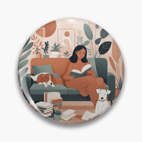 Item preview, Copy of Cozy Book Woman girl Mom Dog Aesthetic Relaxing Lifestyle Design Books plants selfcare  triptic designed and sold by VISO-art.